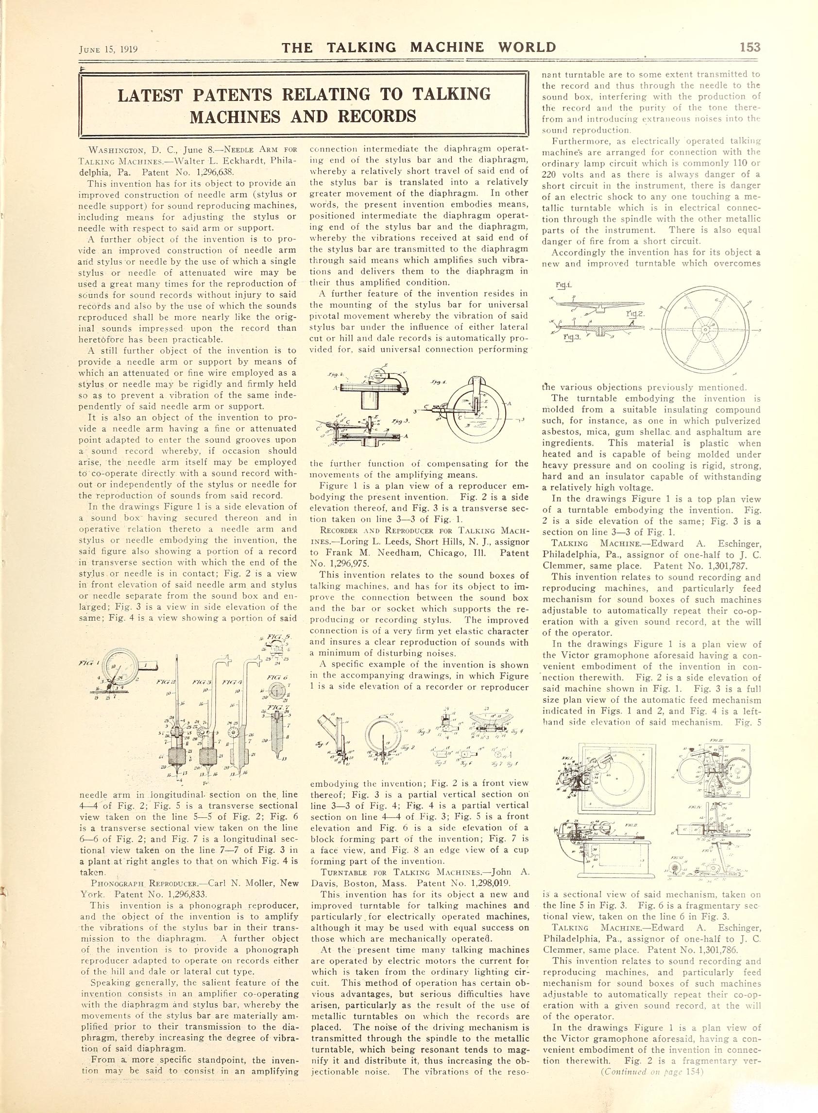 The talking machine world (Jan-June 1919) : Bill, Edward Lyman 
